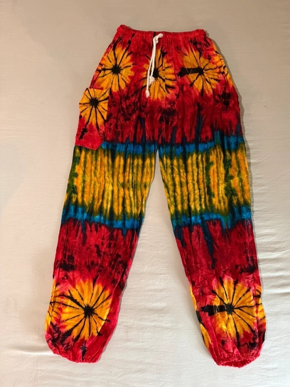 Othr Kids Tie-Dye Joggers in Red, Yellow & Blue